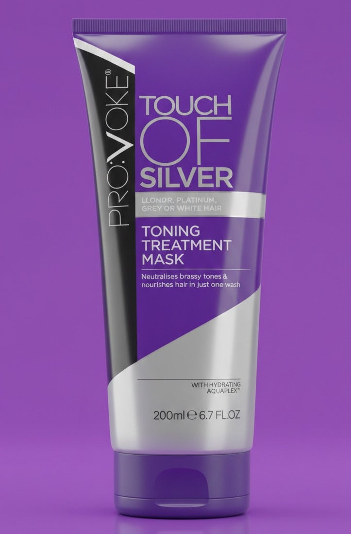 PRO:VOKE Touch of Silver Toning Treatment Mask - With Hydrating Aquaplex for Blonde, Platinum, Grey or White Hair - 200ml - Image 1